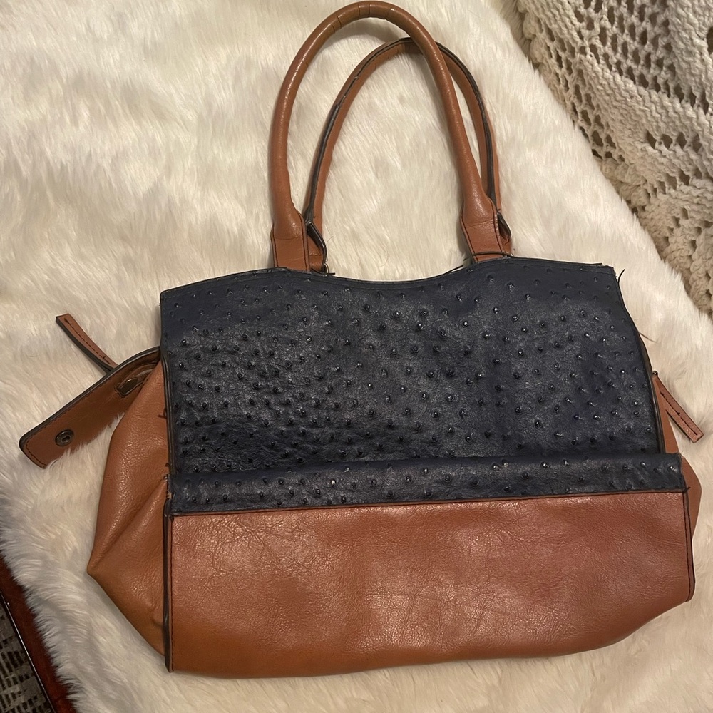 Kelly and Katie faux ostrich tote bag